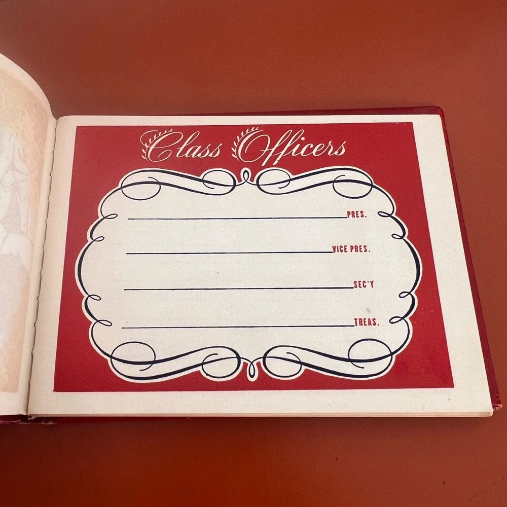 Vintage Red Autograph Book Schoolday Memories Unused Mid Century School Keepsake